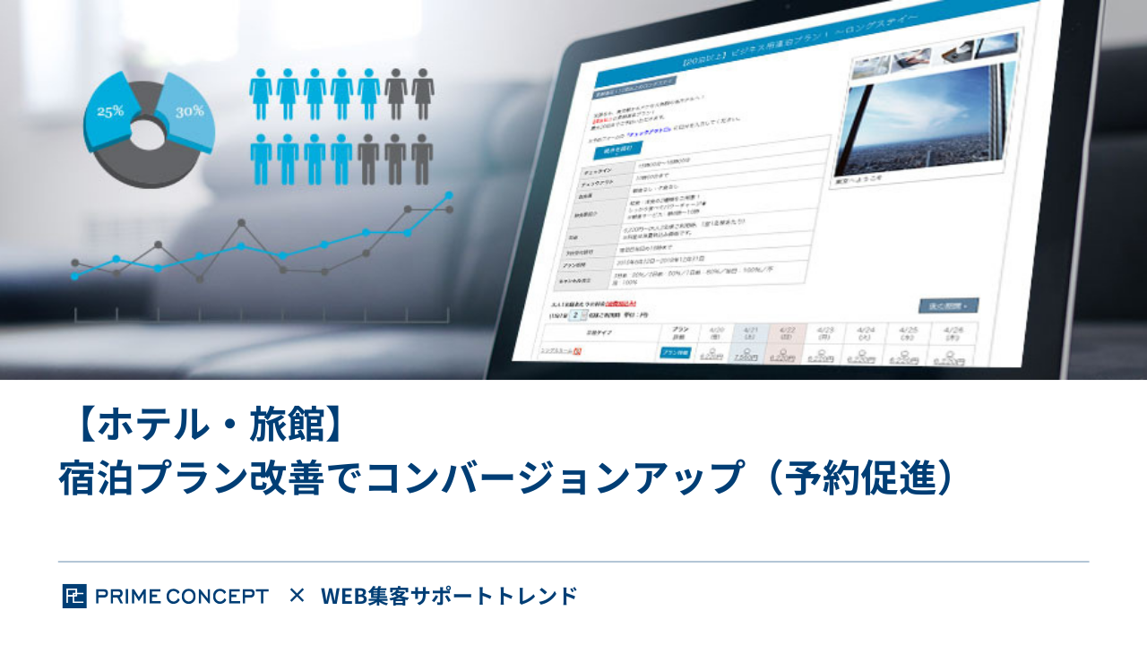 【ホテル・旅館】宿泊プラン改善でコンバージョンアップ（予約促進）