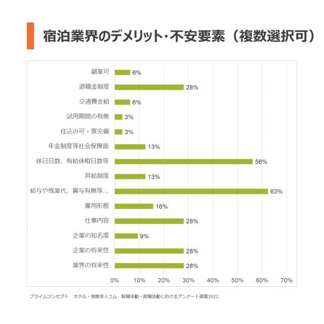 宿泊業界のデメリット・不安要素（複数選択可）